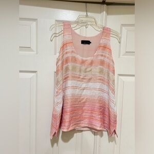 Hatch Maternity sunset Cream Pink‎ stripe Sleeveless Top blouse relaxed Sz small
